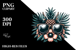 Vintage Tropical Sunglasses, Retro Clipart Product Image 2