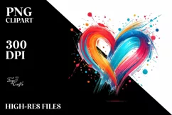 Simple Paintbrush Style Heart, High-Res PNG Product Image 2