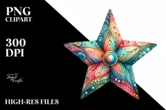 Colorful Pastel Star Watercolor Clipart Product Image 3