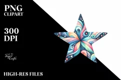 colorful Watercolor Wimsical Pastel Star Clipart Product Image 1