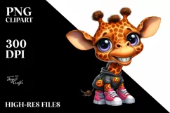 Expressive Baby Giraffe in Halloween Costume with Large Product Image 1