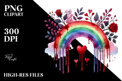 Colorful Rainbow with Hearts PNG Product Image 2