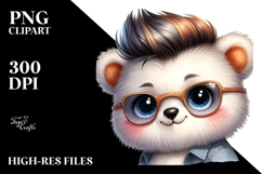 Cute Baby Bear with Cool Haircut, Transparent PNG Product Image 2