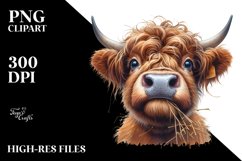 Disrespectful Cow Portrait Highland | Sublimation | Clipart Product Image 3