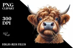 Disrespectful Cow Portrait Highland | Sublimation | Clipart Product Image 3