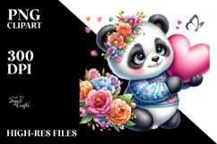 Colorful Baby Panda with Heart PNG Product Image 2