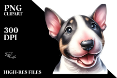 Watercolor Baby Bull Terrier PNG Product Image 2