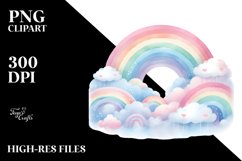 Colorful Pastel Rainbow &amp; Clouds Product Image 3