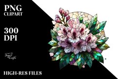 Stained Metallic Rhododendron | Sublimation | Clipart Product Image 1