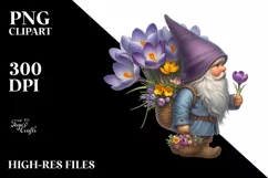 bouquet Small Gnome Digital Painting Clipart Product Image 3
