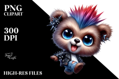 Energetic Baby Bear with Punk Look PNG Product Image 2