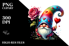 Valentines Gnome with Heart Sunglasses PNG Product Image 2