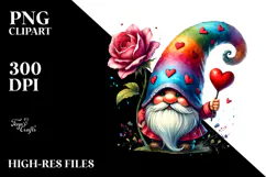Valentines Gnome with Heart Sunglasses PNG Product Image 2