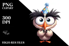 Party Bird with Party Hat PNG Product Image 2