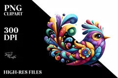Colorful Vibrant Bird | Sublimation Clipart Product Image 1