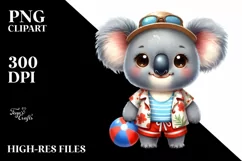 Cute Baby Koala with Big Eyes Beach Clipart Product Image 1