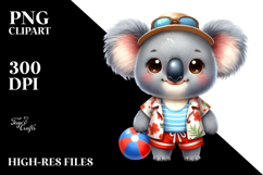 Cute Baby Koala with Big Eyes Beach Clipart Product Image 2