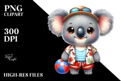 Cute Baby Koala with Big Eyes Beach Clipart Product Image 2