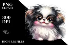 Cute Cartoon Japanese Chin, PNG Product Image 2