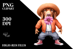 Hip Hop Chesapeake Bay Retriever with Flower | Sublimation Product Image 2
