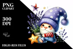 Cute Baby Gnome with Party Hat PNG Product Image 2