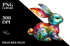 Colorful Bunny in Material, PNG Product Image 2