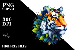 Vibrant Watercolor Tiger, 20 oz Tumbler Product Image 2
