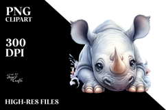 Cute Baby Rhino PNG Product Image 2