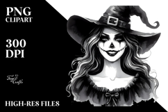 Washed Gothic Smiling Witch, Transparent PNG Product Image 2