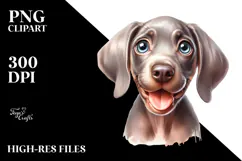 Cute Baby Weimaraner PNG Product Image 2