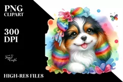 Cute Dog, Watercolor PNG Product Image 1