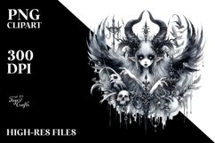 Detailed Watercolor Gothic Fairy Clipart Product Image 3
