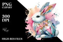 Colorful Bunny with Diamonds in Pastel Shades Product Image 2