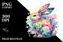 Colorful Bunny with Diamonds in Pastel Shades Product Image 2