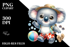 Energetic Baby Koala in Summer PNG Product Image 2