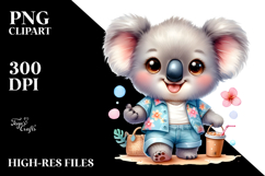 Energetic Baby Koala in Summer PNG Product Image 2
