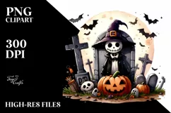 Funny Halloween Clipart Tombstone PNG Product Image 3