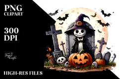 Funny Halloween Clipart Tombstone PNG Product Image 2