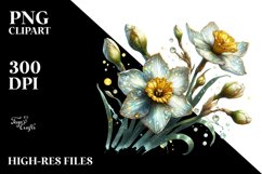 Detailed Shiny Watercolor Narcissus | Clipart Product Image 1