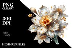 Detailed Shiny Watercolor Narcissus | Clipart Product Image 1