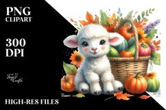 Baby Lamb Autumn Vegetable Basket Clipart Product Image 3