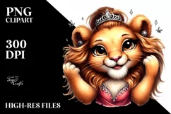 Cute Detailed Lion Smiling | Sublimation Clipart Product Image 3