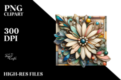 Abstract Stained Daisy PNG Product Image 2