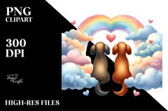Cute Shiba Inu and Dachshund Hearts Unity PNG Product Image 2