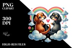 Rainbow Dachshund Heart PNG Product Image 2