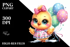 Vibrant Smiling Cute Baby Chicken | Sublimation | Clipart Product Image 1