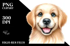 Watercolor Golden Retriever PNG Product Image 2