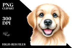 Happy Golden Retriever with Sunglasses PNG Product Image 2