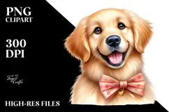 Watercolor Golden Retriever PNG Product Image 2