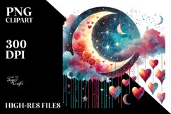 Washed Watercolor Moon PNG Product Image 2